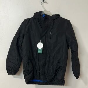 Black Performance Jacket with Hood and Insulation